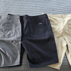 Eddie Bauer Men's Rainier Shorts, Size 36 waist; gray, khaki, black